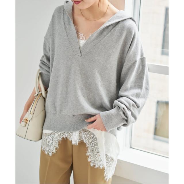 スピック＆スパン（Spick and Span）/《予約》レースサテンチュニックキャミソール