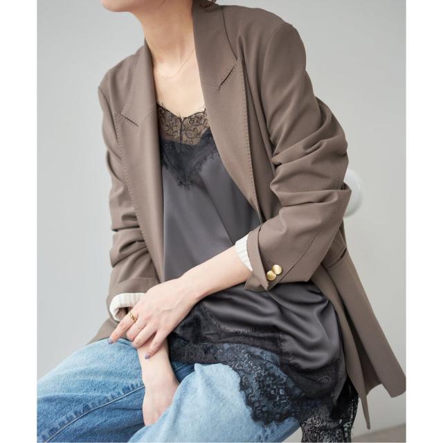 スピック＆スパン（Spick and Span）/《予約》レースサテンチュニックキャミソール