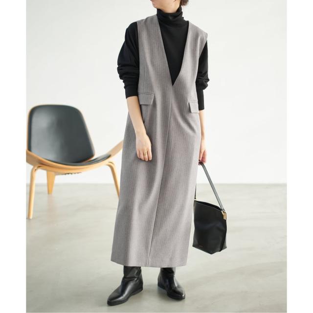 スピック＆スパン（Spick and Span）/《WEB限定 / 追加》ダブルクロスVネックワンピース_1