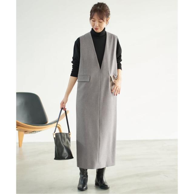 スピック＆スパン（Spick and Span）/《WEB限定 / 追加》ダブルクロスVネックワンピース_5