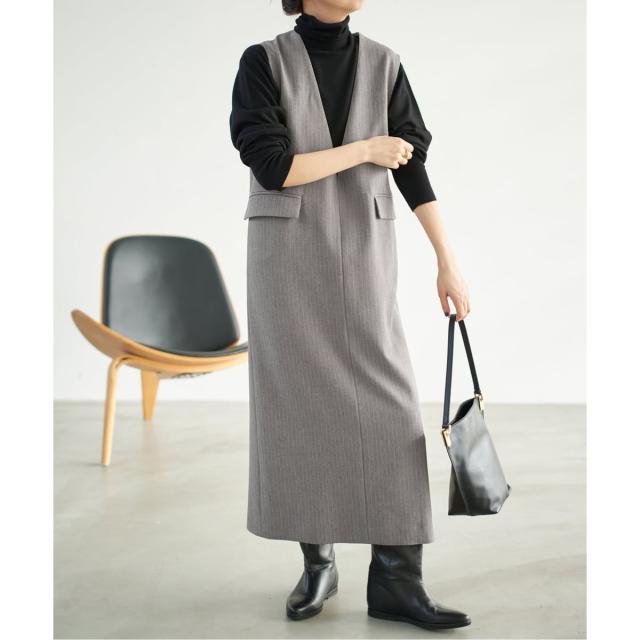 スピック＆スパン（Spick and Span）/《WEB限定 / 追加》ダブルクロスVネックワンピース_17