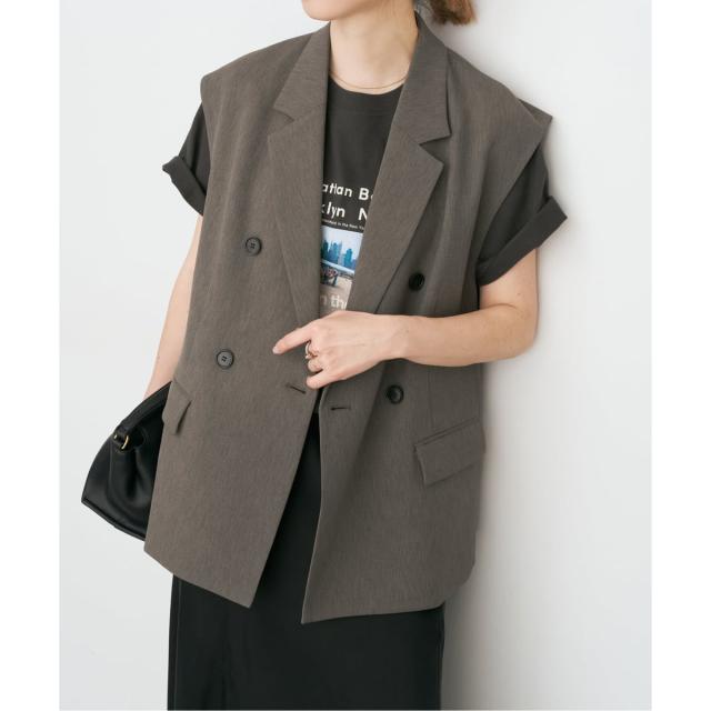 スピック＆スパン（Spick and Span）/《手洗い可》エアリーブレンドダブルブレストジレ