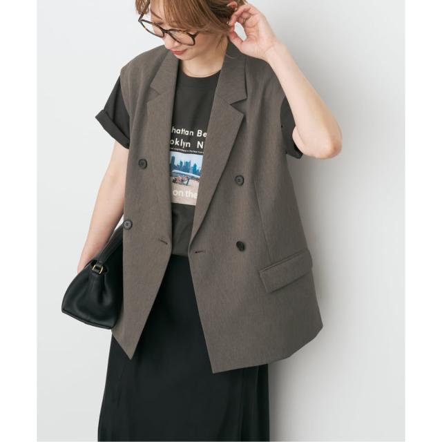 スピック＆スパン（Spick and Span）/《手洗い可》エアリーブレンドダブルブレストジレ_4