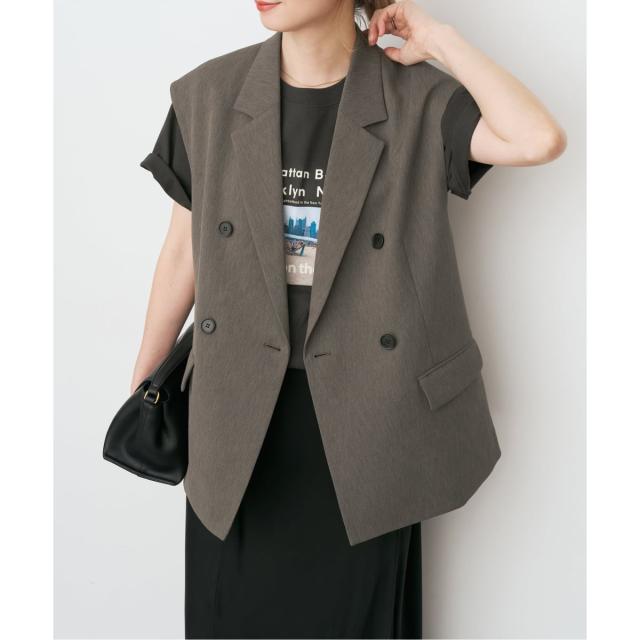 スピック＆スパン（Spick and Span）/《手洗い可》エアリーブレンドダブルブレストジレ_5