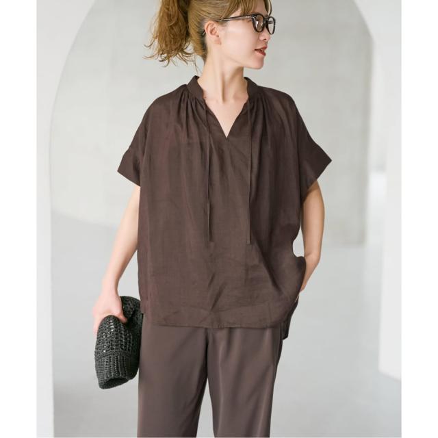 まなかな0719様。美品 スピックアンドスパン 今期 洗える ラミー混ブラウス スピック＆スパン（Spick and Span）/ラミーミックススキッパー