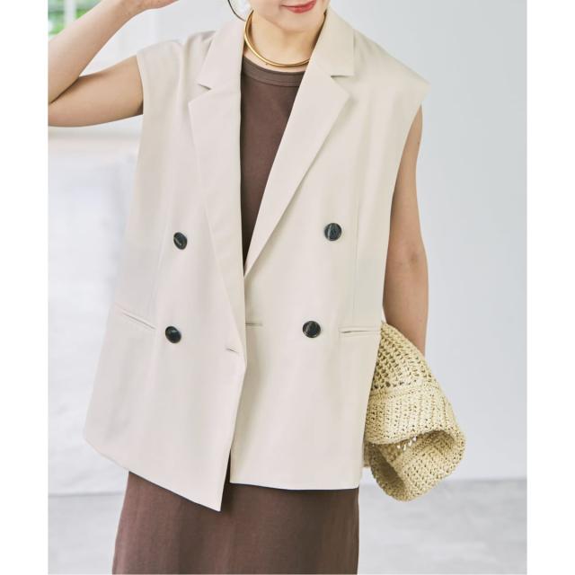 スピック＆スパン（Spick and Span）/《セットアップ可》ツイルストレッチダブルボタン ベスト_1