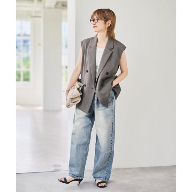 スピック＆スパン（Spick and Span）/《セットアップ可》ツイルストレッチダブルボタン ベスト_2