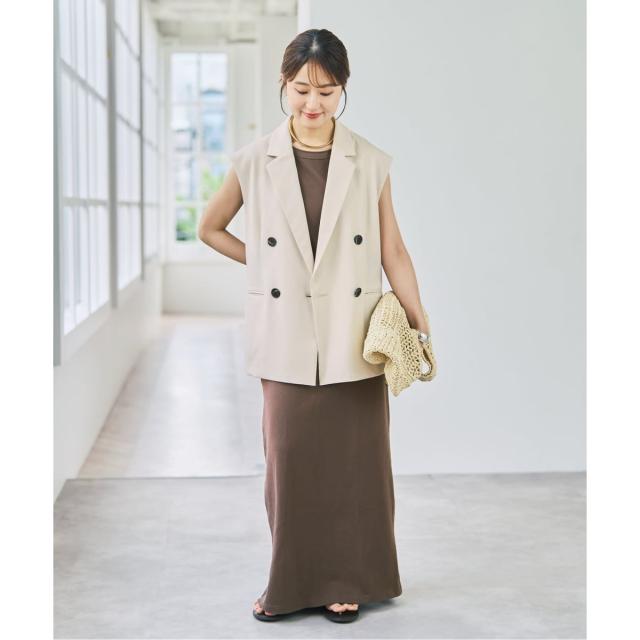 スピック＆スパン（Spick and Span）/《セットアップ可》ツイルストレッチダブルボタン ベスト_3