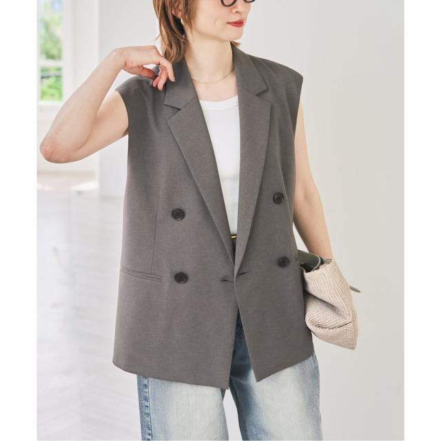スピック＆スパン（Spick and Span）/《セットアップ可》ツイルストレッチダブルボタン ベスト_5