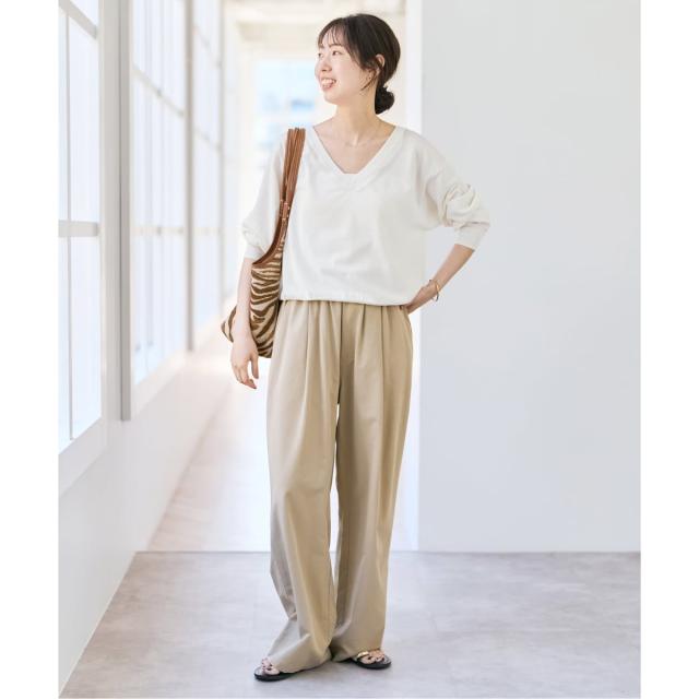スピック＆スパン（Spick and Span）/《セットアップ / 手洗い可》シルクコットンVネックプルオーバー_2