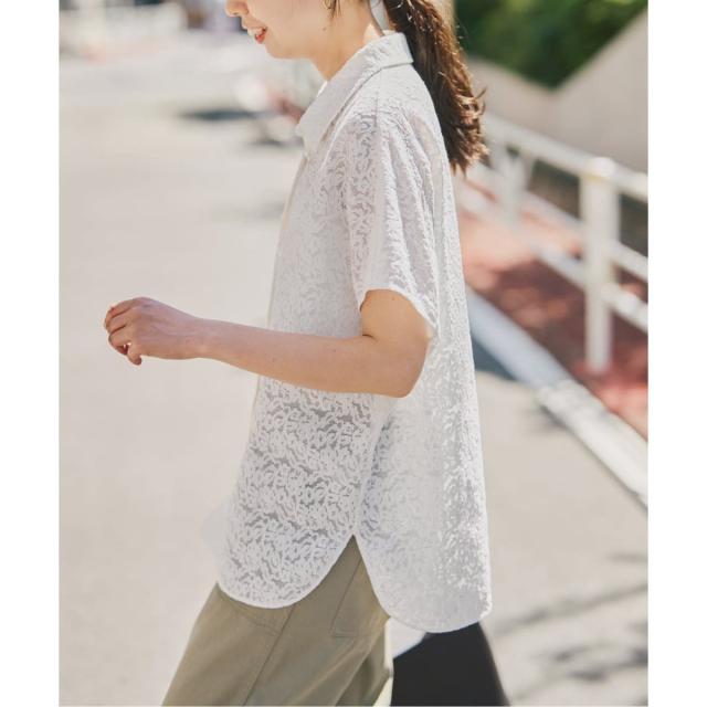 スピック＆スパン（Spick and Span）/レースフレンチスリーブシャツの