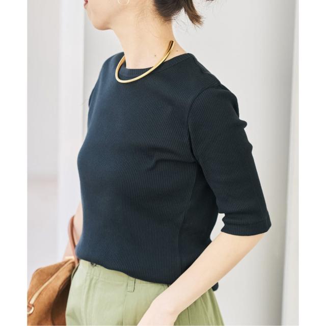 スピック＆スパン（Spick and Span）/コットンシルケットリブハーフスリーブプルオーバー_7