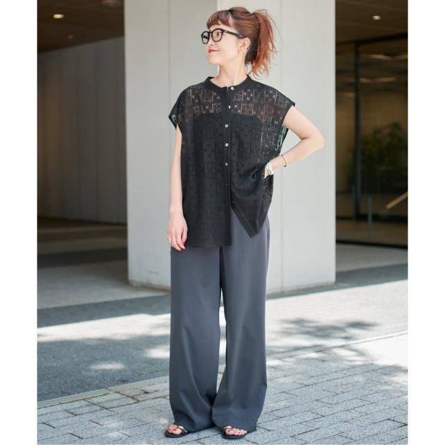 スピック＆スパン（Spick and Span）/《追加》PEレースフレンチスリーブシャツ_2