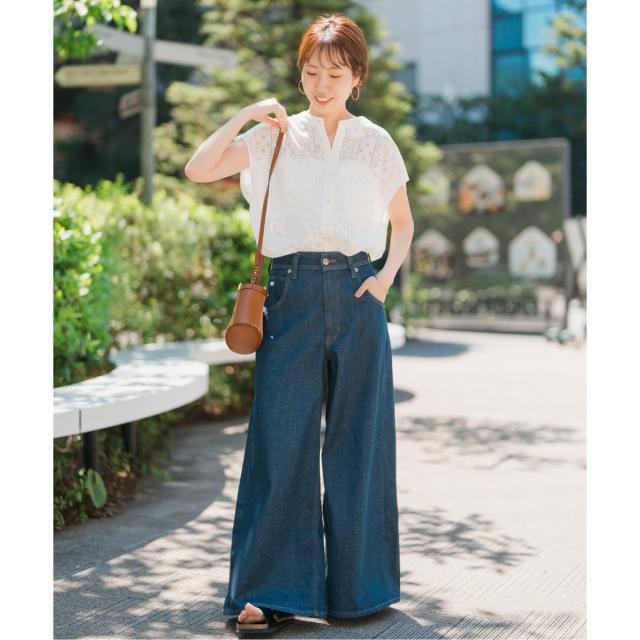 スピック＆スパン（Spick and Span）/《追加》PEレースフレンチスリーブシャツ_4