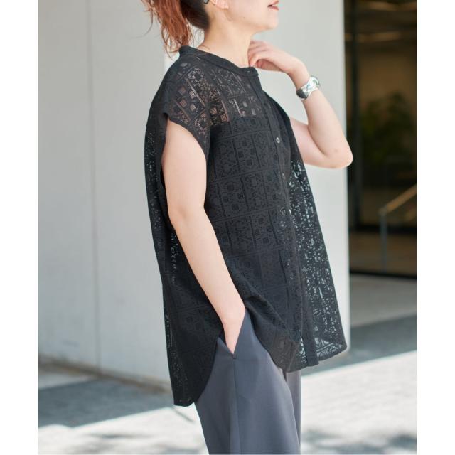 スピック＆スパン（Spick and Span）/《追加》PEレースフレンチスリーブシャツ_7