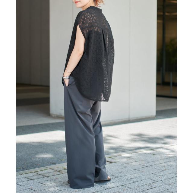 スピック＆スパン（Spick and Span）/《追加》PEレースフレンチスリーブシャツ_9