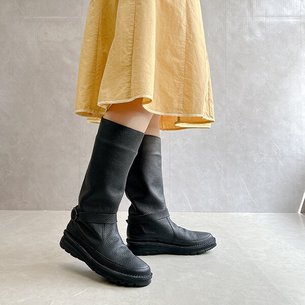 JS ハートレーベル（JS Heartlavel）/【25秋冬新作】軽量 レザー ハーネスデザインロングブーツ 日本製 JS ハートレーベル（JS Heartlavel）/【25秋冬新作】軽量 レザー