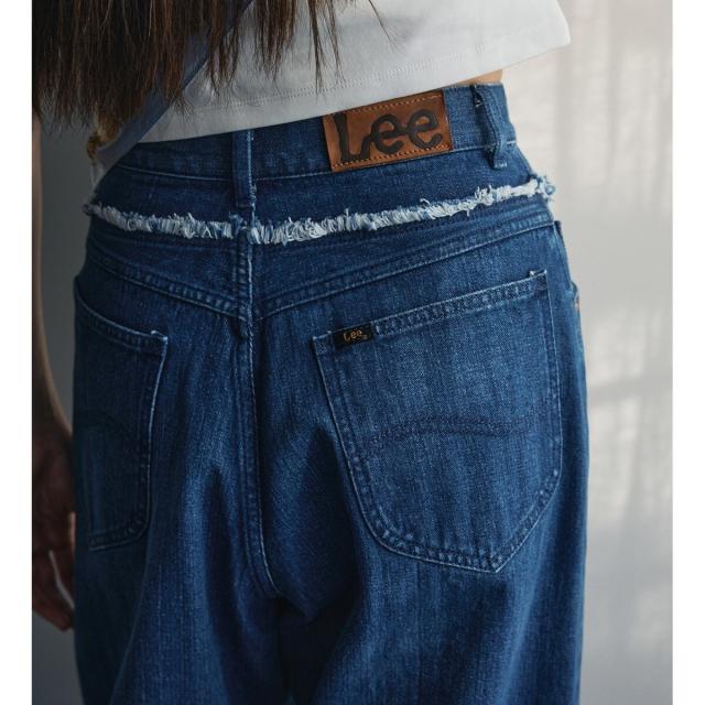 リー（Lee）/ダブルウエスト ワイドデニムパンツ/オーガニック混コットン
