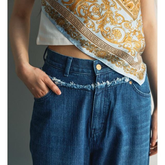 リー（Lee）/ダブルウエスト ワイドデニムパンツ/オーガニック混コットン