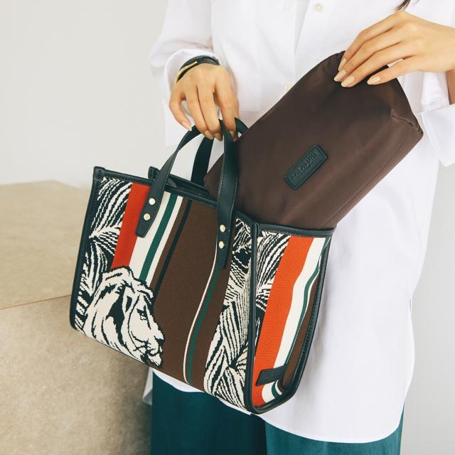 トプカピ（TOPKAPI）/【TREASURE TOPKAPI】ニットジャガード ライオン柄 2way ミニ トートバッグ