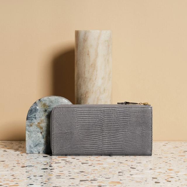 トプカピ（TOPKAPI）/【TVドラマ使用】イタリアンレザー・リザード型押し・Lファスナー長財布マチ付き LUCIA[ルチア]