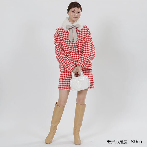 マリークヮント（MARY QUANT）/チェックステンカラー ショートコート 13,860円