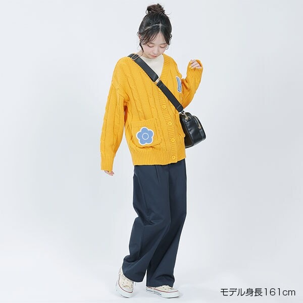 マリークワント（MARY QUANT）/MQロゴデイジーワッペン カーディガン