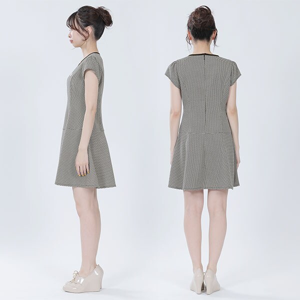未使用　MARY QUANT マリークワント　ミニワンピース　ツイード　ラメ　M MARY QUANT（マリークワント）の「ラメチェックツイード