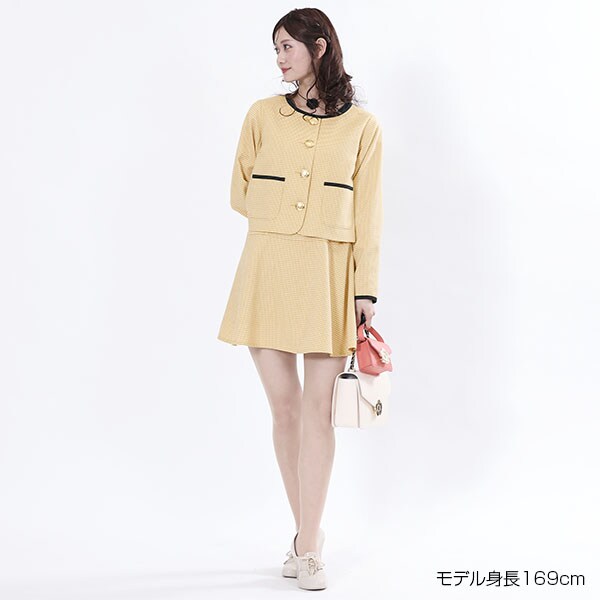 新作 MARY QUANT ツイード パイピング ジャケット マリークヮント