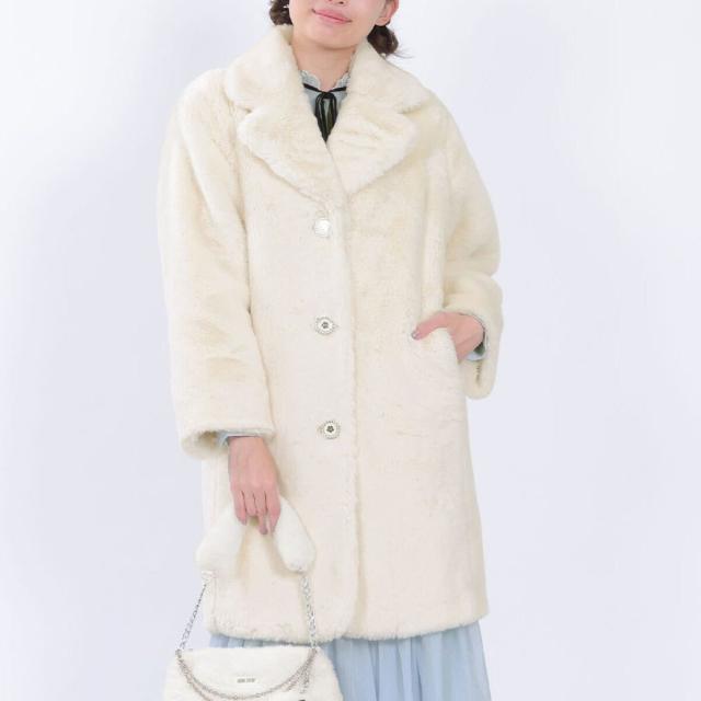 マリークワント（MARY QUANT）/デイジーパールボタンファー ロングコート