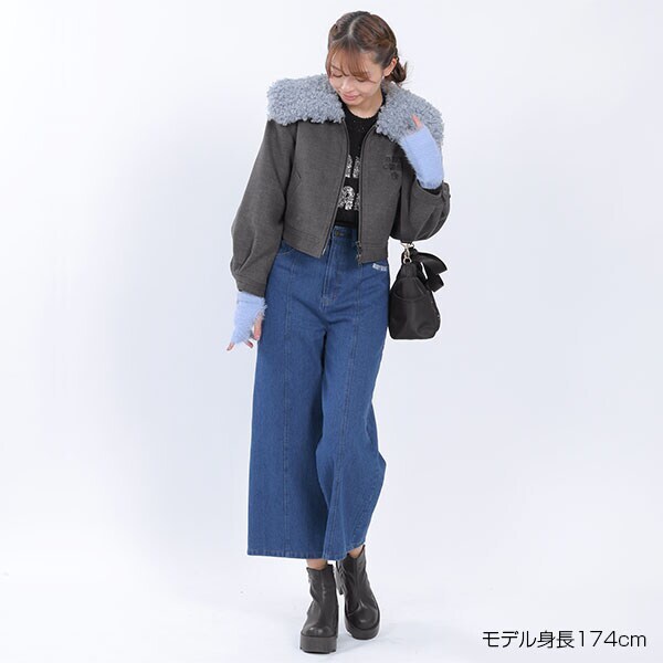 マリークワント（MARY QUANT）/襟ファークロップド ブルゾン