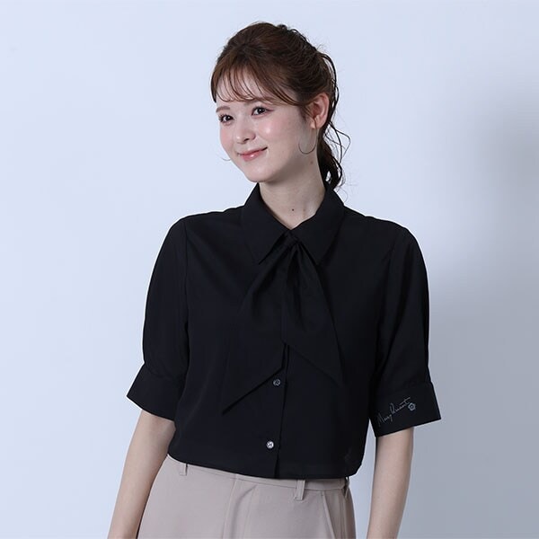 マリークワント（MARY QUANT）/スカーフ付きクロップド ブラウス_1