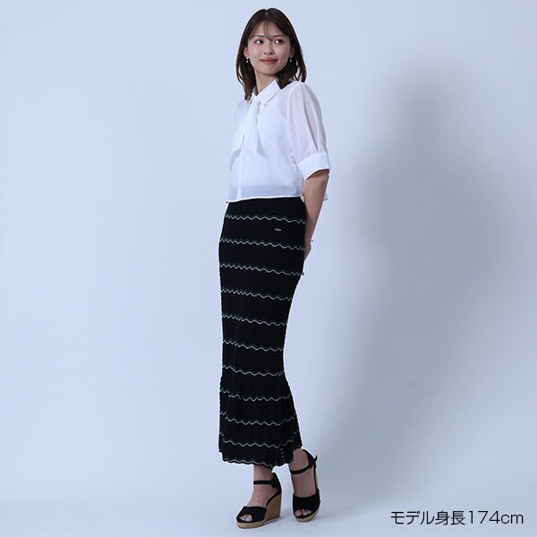 マリークワント（MARY QUANT）/スカーフ付きクロップド ブラウス_12
