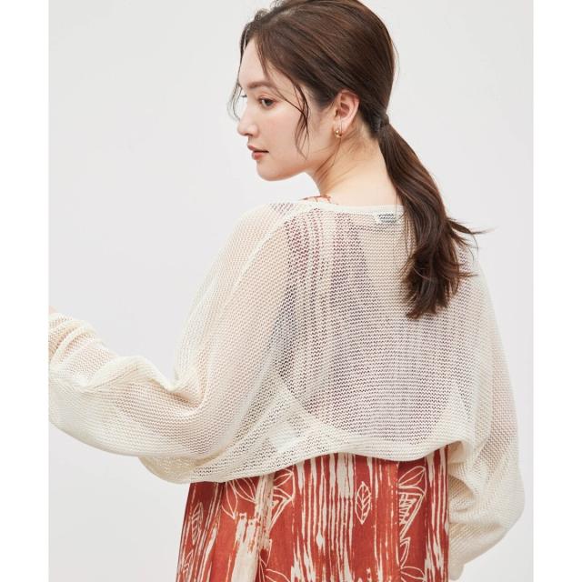 ロペ（ROPE’）/ペーパーヤーンメッシュカーディガン/ショート丈メッシュボレロ