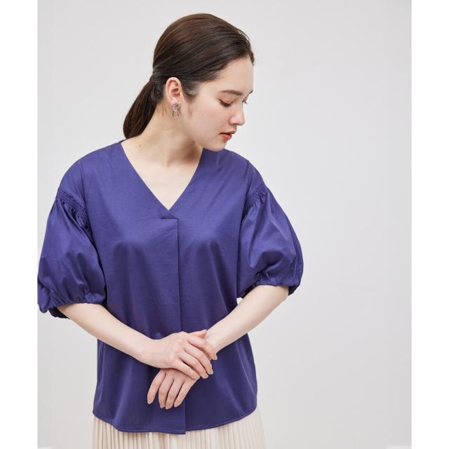 ロペ（ROPE’）/【洗える】クリア天竺Vネック5分袖カットソー