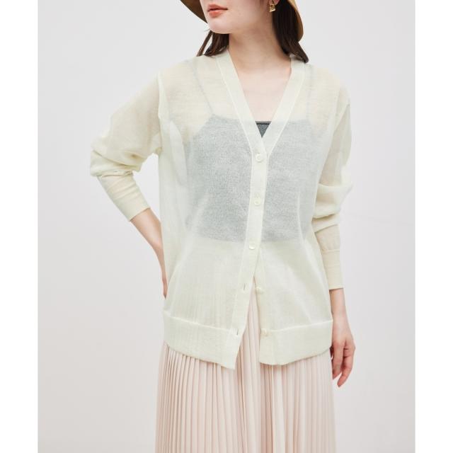 ロペ（ROPE’）/【洗える】シアーVネックカーディガン