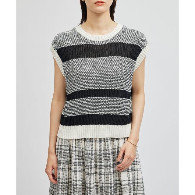 ロペ（ROPE’）/モノトーン透かし柄ニットベスト