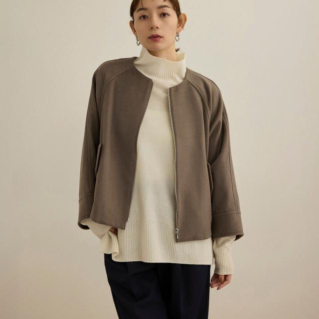 ロペ（ROPE'）/プレミアムカシミヤ ジップブルゾン【新色追加