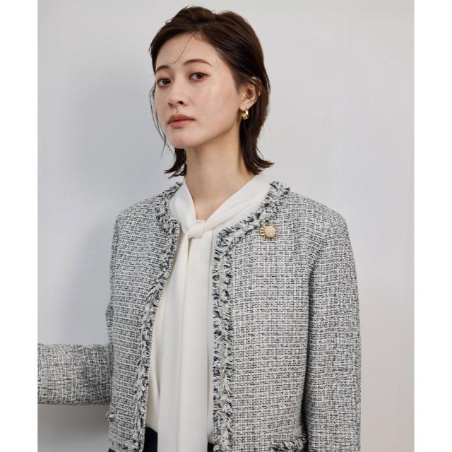 ロペ（ROPE’）/ミックスツイードノーカラージャケット
