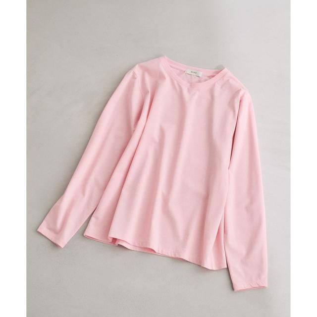 ロペ（ROPE’）/【洗える】コットンプレーティング天竺カーブスリーブカットソー