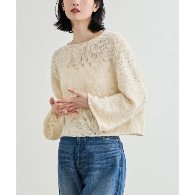 ロペ（ROPE’）/【洗える】スラブリネン ボートネックプルオーバー