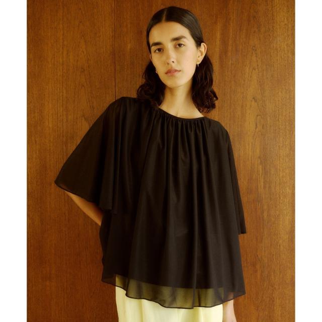 ロペ（ROPE’）/【洗える】ブライトネスヤーンギャザーブラウス/セットアップ対応
