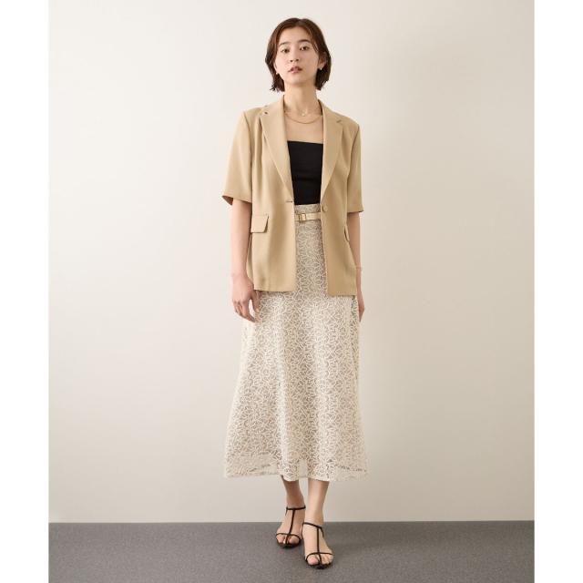 ロペ（ROPE’）/【洗える・カセット服・新色追加】トリアセバックサテン ハーフスリーブジャケット/セットアップ対応_5