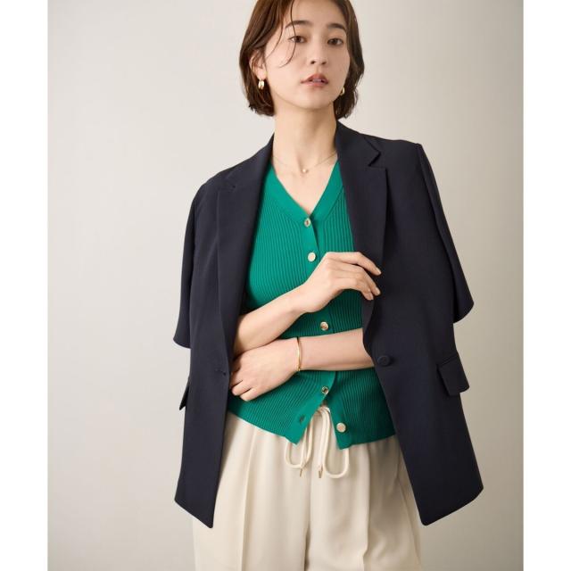 ロペ（ROPE’）/【洗える・カセット服・新色追加】トリアセバックサテン ハーフスリーブジャケット/セットアップ対応_8