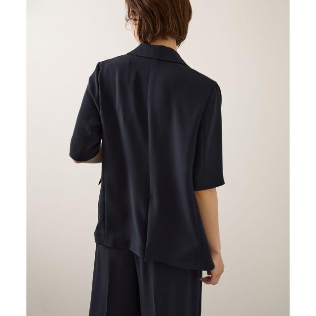 ロペ（ROPE’）/【洗える・カセット服・新色追加】トリアセバックサテン ハーフスリーブジャケット/セットアップ対応_9