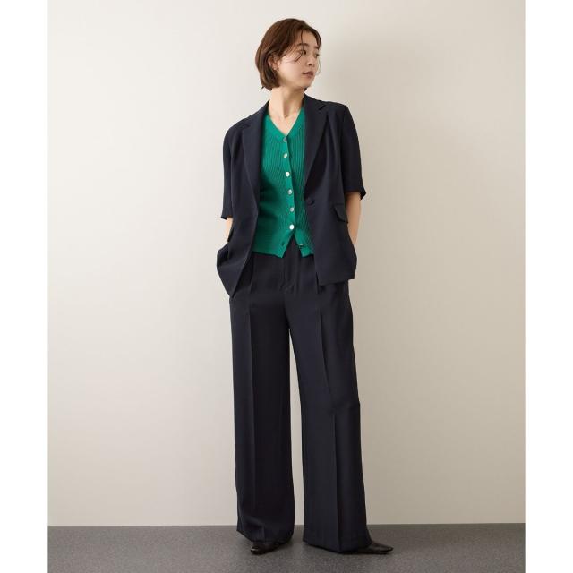 ロペ（ROPE’）/【洗える・カセット服・新色追加】トリアセバックサテン ハーフスリーブジャケット/セットアップ対応_16