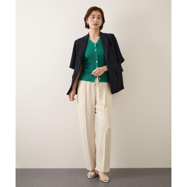 ロペ（ROPE’）/【洗える・カセット服・新色追加】トリアセバックサテン ハーフスリーブジャケット/セットアップ対応_17