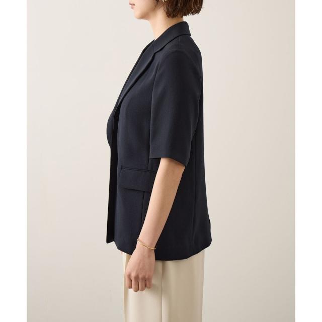 ロペ（ROPE’）/【洗える・カセット服・新色追加】トリアセバックサテン ハーフスリーブジャケット/セットアップ対応_19