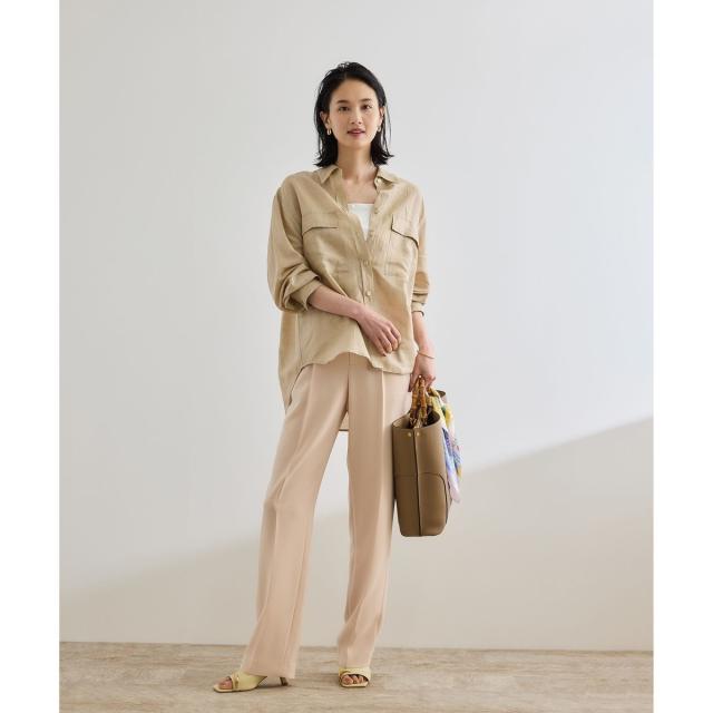 ロペ（ROPE'）/ブライトリネン フラップシャツブラウス/洗えるの通販は