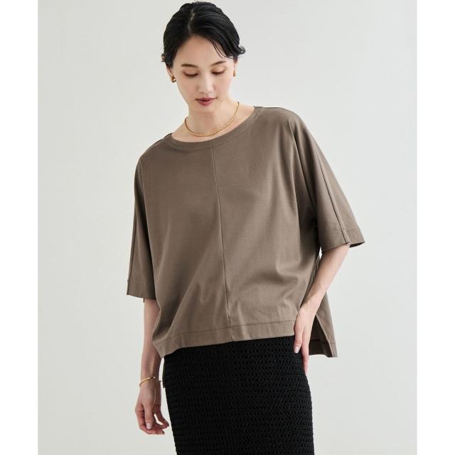 ロペ（ROPE’）/【洗える・ナノシア加工】スムース半袖 Aラインカットソー